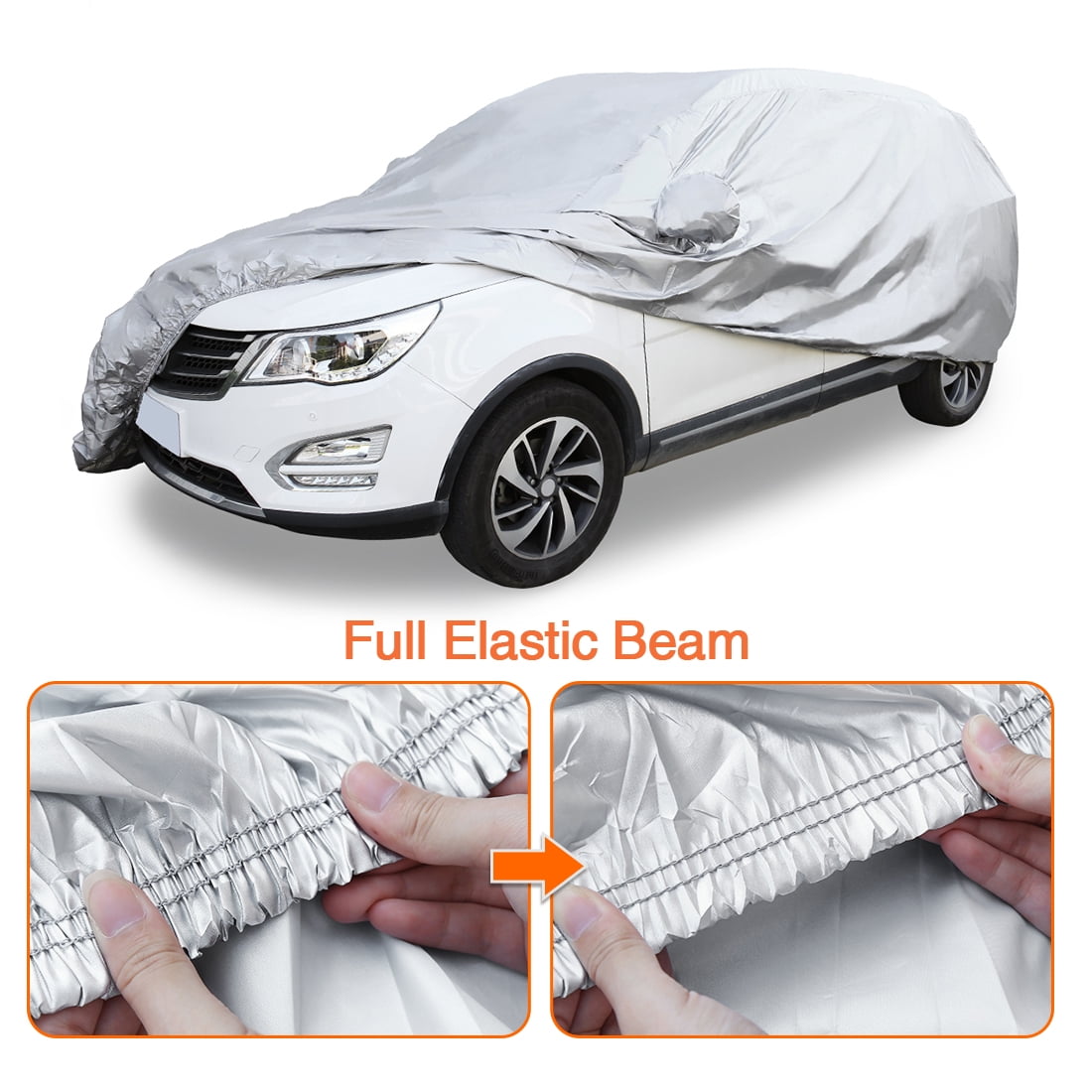 uxcell YL Silver Tone 210D Car Cover Outdoor Weather Waterproof Scratch Rain Snow Heat Resistant W Mirror Pocket 480 x 185 x 170cm uxcell YL Silver Tone 210D Car Cover Outdoor Weather Waterproof Scratch Rain Snow Heat Resistant W Mirror Pocket 480 x 185 x 170cm
